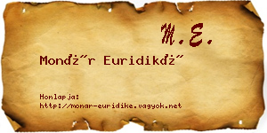 Monár Euridiké névjegykártya